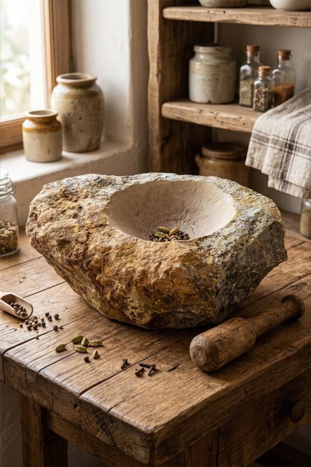 جرن كبة أنتيك حجر طبيعي